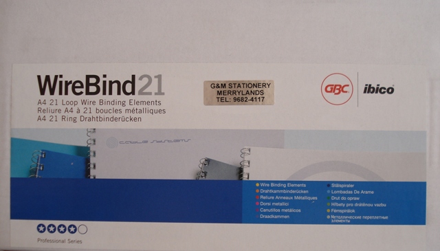 GBC Wirebind 21 Loop 6mm A4 Comb Box 100 Black IB165023